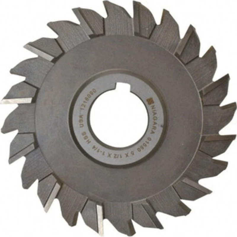 KEO 5 Diam x 1/2 Face Width Staggered Tooth Side Milling Cutter 1-1/4 Arbor Hole, High Speed Steel, Uncoated, 24 Teet...